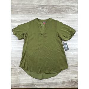 Vince Camuto Enchanted Olive Moss Blouse -‎ XS